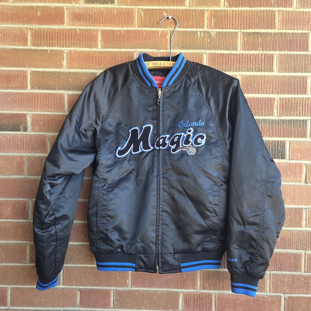 Vintage Rare NBA Jacket | Orlando Magic Black Satin Jacket Large